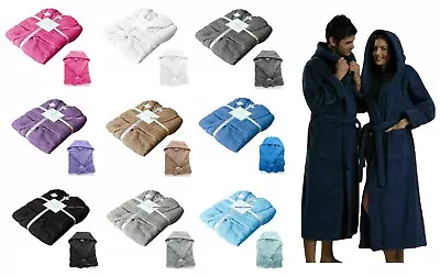 100% Egyptian Cotton Extra Soft Towel Hooded Bathrobe Dressing Gown Men Women • £9.99