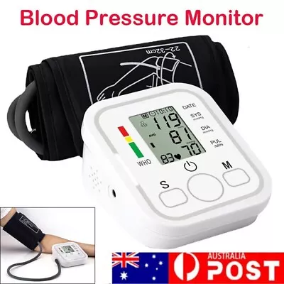 Digital Blood Pressure Monitor LCD Display & Voice Upper Arm Cuff BP Machine • $18.99