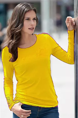 Ladies Long Sleeve T-Shirt Women Round Neck Plain Basic Top Plus Size 8 - 26 • £7.99