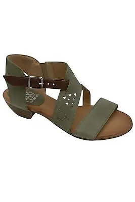 Miz Mooz Leather Heeled Sandals Cienna Sage • $44.99