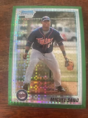 2010 Bowman Chrome MIGUEL SANO 1st Chrome Green Xfractor Parallel Rookie Rc • $3