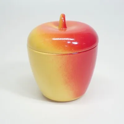 Vintage Hazel Atlas Milk Glass Red/Yellow Apple Jam Jelly Jar W/Lid G57 • $9