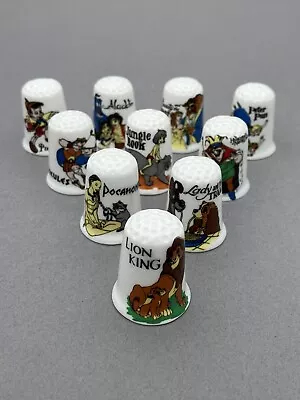 £12.50 • Buy Classic Disney Films English Fine Bone China Thimbles Full Set Of Ten