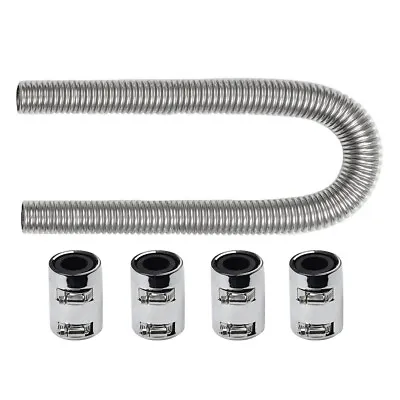 48  Universal Stainless Steel Radiator Flexible Coolant Water Hose Kit W/ Caps • $35.90