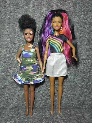 Lot Of 2 Barbies African American Rainbow Sparkle-Barbie W/Vitiligo Fashionistas • $10