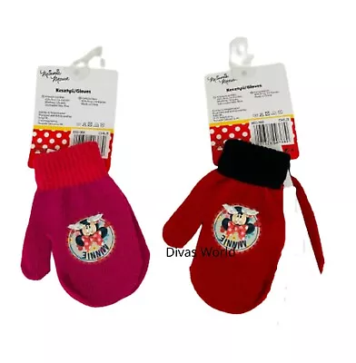 Disney Minnie Mouse Knitted Hand Gloves Kids Child Girls Winter Warm Gloves Gift • £10.82