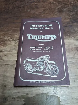 Triumph Twenty One Tiger 90 Tiger 100 Speed Twin Instruction Manual Book • $22