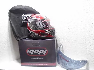 New!!!! Mmg Motorcycle Helmet Large Red W/ Sunglass Shade • $50