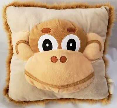 Pillow Double Sided Monkey Face On Front And Tail On Back With Fringe On Sides • $45