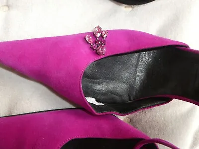 £8 • Buy Designer Stiletto Shoes Size 7 Suede Pink With Diamante 