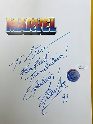 (signed) Inscribed Excelsior Stan Lee Five Fabulous Marvel Hardbook Jsa Loa (u) • $2888