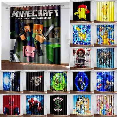 £34.27 • Buy Minecraft 3D Ready Made Curtain Kids Bedroom Decor 160cm Drop Curtain Cartoon AU