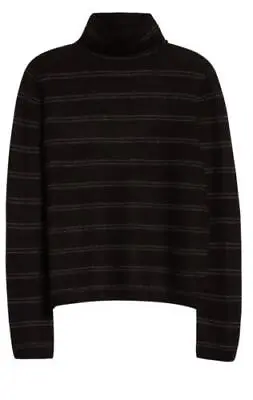 Vince Sweater Black Turtleneck Stripes Cashmere Sz XXS NEW NWT N146 • $146