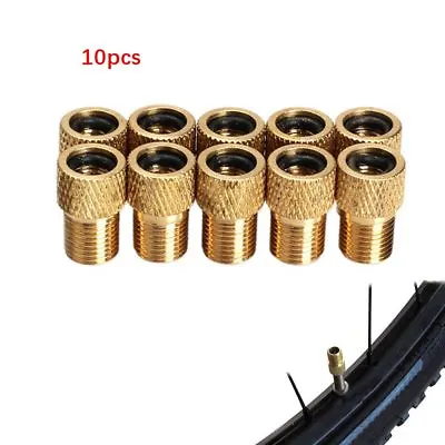 10 Pcs Presta To Schrader Adapter Bicycle Road Racing Bike Pump Inner Tube • £4.43