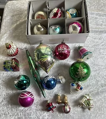 Vintage Mercury Glass Christmas Tree Ornaments Shiny Brite Polish German • $40