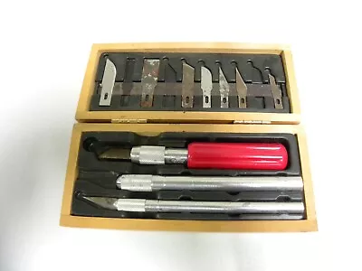 Vintage X-Acto Knife Blade Hobby Craft Cutter Set In Wood Box (B5) • $19.95