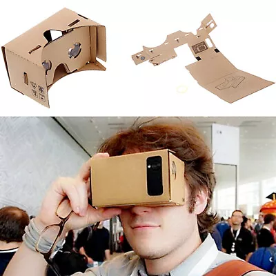 Film Cardboard Wearable Device 3D Google Ultra Clear Viewing Home VR Glasses Set • $11.62