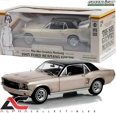 Greenlight 13641 1:18 1967 Ford Mustang Coupe  She Country Special Smoke • $69.95