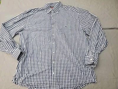 Vineyard Vines Shirt Men's XL Tucker Blue Check Cotton Long Sleeve Button Up • $13.95