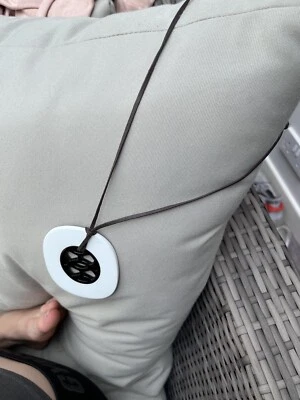 $232.67 • Buy Hermes Large Pendant/Necklace Black/white Horn Lacquer