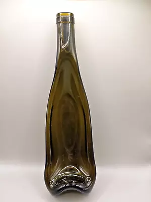 Vintage Melted Greenish Brown Glass Design Wine Bottle Spoon Rest • $16