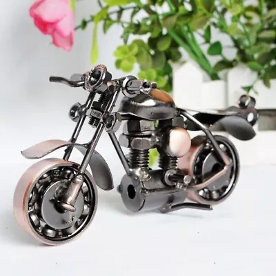Collectible Metal Motorcycle Sculpture Model Toy Motorbike Figurine Recycled Art • $21.79