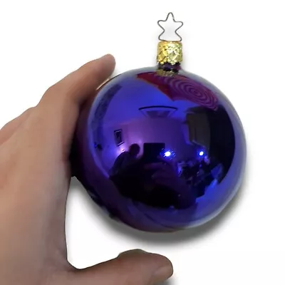 Old World Christmas Inge Glas Christmas Bauble Ball Ornament Vintage Purple • $14.99