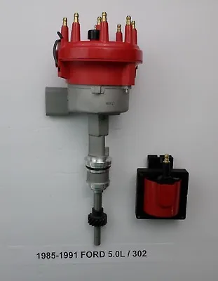 1985-1991 Ford 5.0l 302 Efi Distributor + Red 48000 Volt Efi Coil   • $154.95