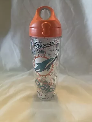 New Miami Dolphins 20oz Tumbler W/Lid By Tervis. NFL Officially Licensed Product • $19.99