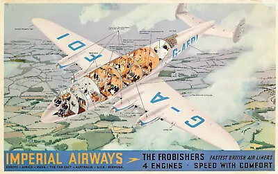 Anonymous  Canvas Print Of Masterly Vintage Poster Imperial Airways Frobishers  • £44