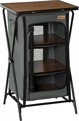 Camping Kitchen Cupboard BBQ Folding Shelves Cooking Table Station Carrying Bag • £67.89