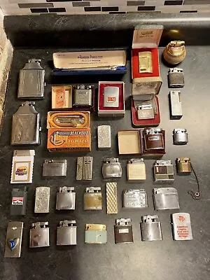 Huge Lot Of 35 Vintage Lighters Ronson & MORE FAST SHIPPING —— LOOK— READ • $202.50