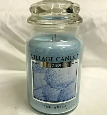 Village Candle SOOTHING BREEZE Large Jar Candle Two Wicks  • $24.99