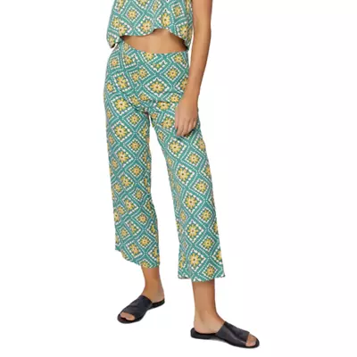 O'Neill Women's Geometric Print Laikin Pants Waist Size 24 XS Green Multicolor • $19