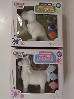 Paint Your Own Money Box Dinosaur Or Unicorn (Choice Of 2) • £5.99