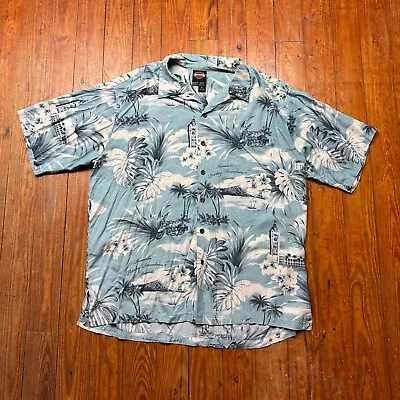 Harley Davidson Hawaiian Shirt Mens Size XL 100% Viscose Made In USA Motorcycle • $29.99