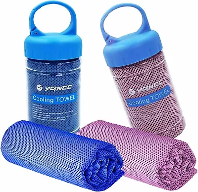 2 Packs Instant Cooling Towel Sports Gym Fast Drying Absorb Towels Yoga Travel • £6.99