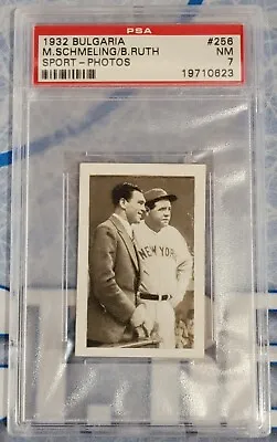 1932 BULGARIA BABE RUTH SPORT-PHOTO Cigarette Card PSA 7 Max Schmeling RARE ! • $5999.99