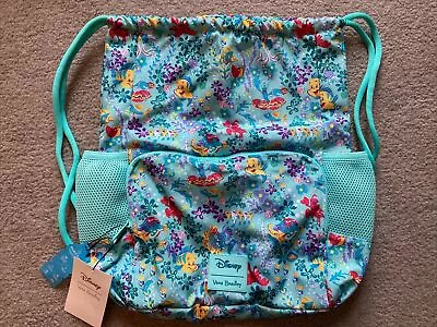 NEW Vera Bradley Disney Little Mermaid￼￼ Drawstring Cinch Backpack Flounder • $120