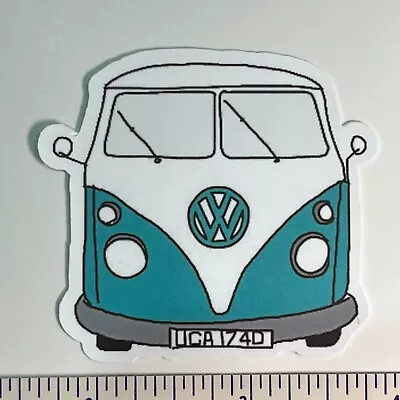 $3.99 • Buy Hippie Van UCA 1 740 White & Aqua Peace Bus VW - Vinyl Sticker Decal