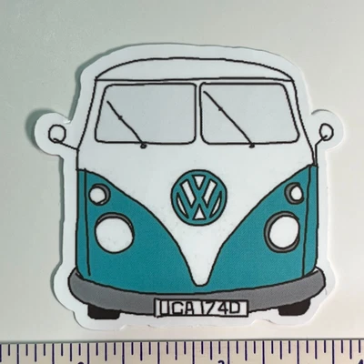 $3.99 • Buy Hippie Van UCA 1 740 White & Aqua Peace Bus VW - Vinyl Sticker Decal