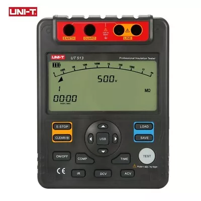 UNI-T UT513 Megohmmeter Insulation Resistance Tester 5KV 1KGΩ PI DAR Test USB • $464.75