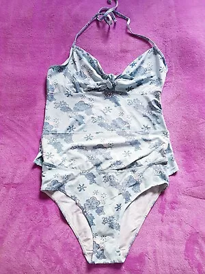 JoJo Maman Bebe Maternity Size L Tankini Set Swimwear - Light Blue • £12