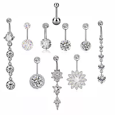 10Pcs Set Zircon Umbilical Nail Bellybutton Ring Bellybutton Button Jewelry • $16.99