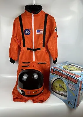 Orange NASA Child Astronaut Helmet Space Suit USA Costume Visor Among Us 12-14 • $39.99