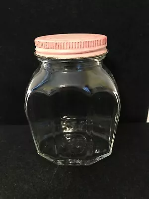 Vintage Clear Glass Hazel Atlas Beardsley's Prepared Mustard  Jar With Lid • $12.99