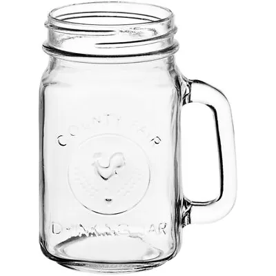 Acopa Rustic Charm 16 Oz. County Fair Drinking / Mason Jar With Handle - 12/Case • $42.79