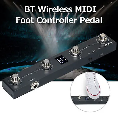 BT Wireless MIDI Foot Controller Pedal Rechargeable 4 Buttons APP Control W6K7 • $27.89