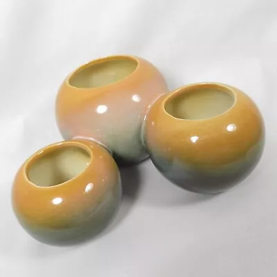 Vintage Hull Pottery 107 Planter 3 Orb Pot Orange Green Mid Century • $30