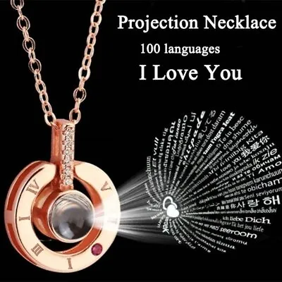 I LOVE YOU In 100 Languages Pendant Necklace Romantic Day Valentine's Day Gifts • $5.05